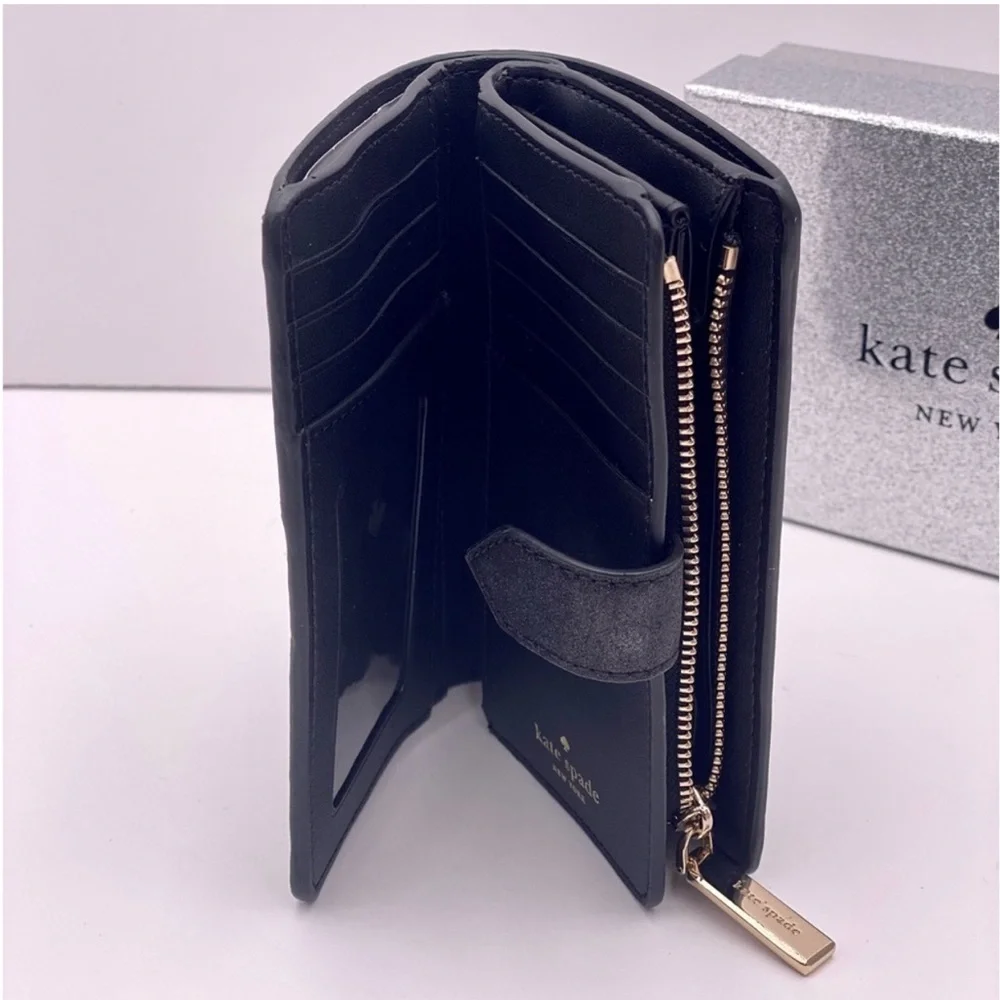 Kate Spade Deep Medium Bifold Wallet Black
